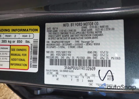 2015 Ford Fusion Hybrid S from USA, damaged, VIN 3FA6P0UU7FR132609